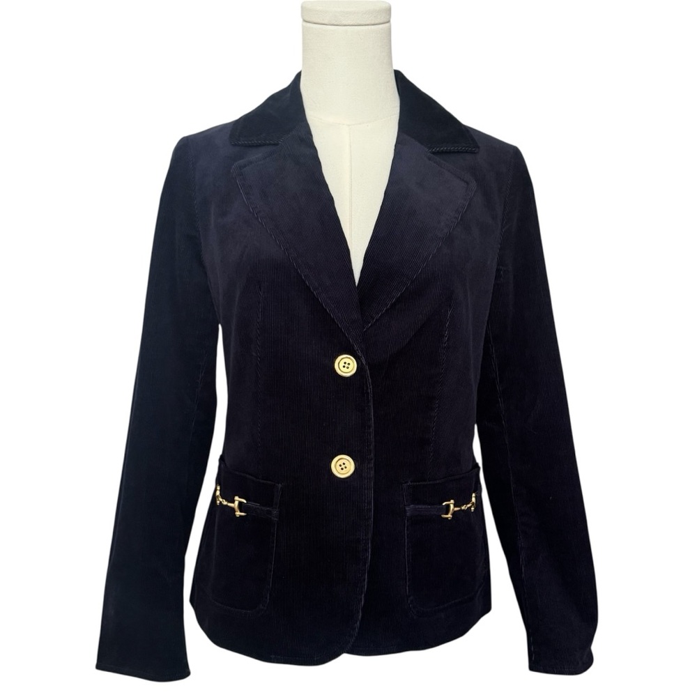 TALBOTS CORDUROY NAVY BLAZER